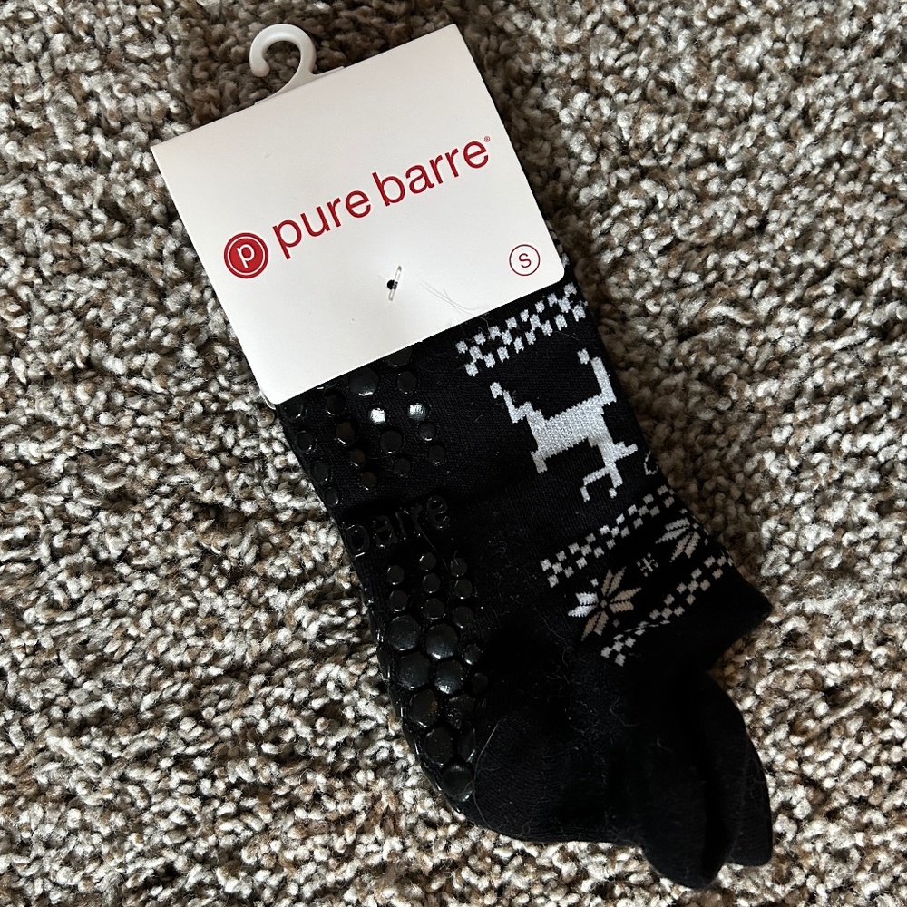 NWT - Pure Barre Socks, Winter Print, Size S